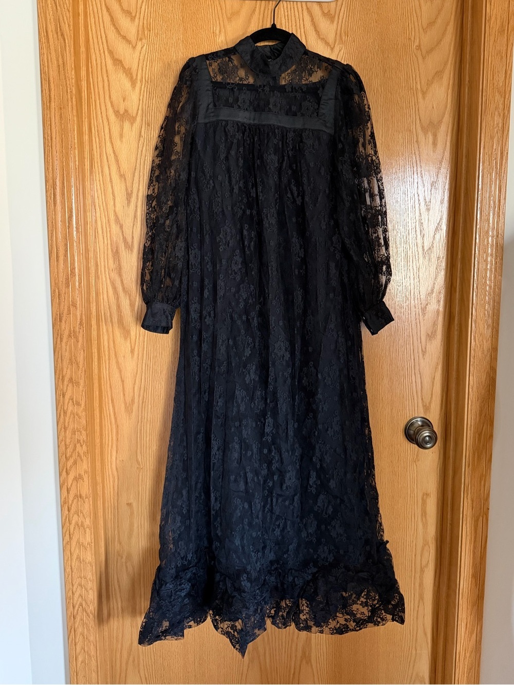 Sheer Black Lace Maxi Dress